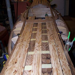 Laying out strips for aft deck