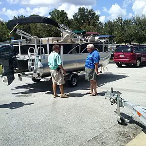 Taking delivery of the 18 foot fishing Pontoon