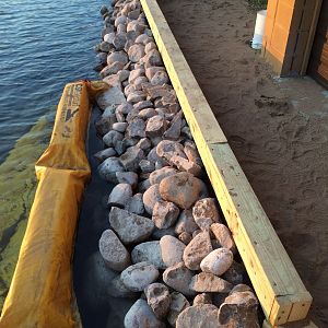 Riprap in front of wall