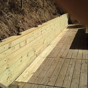 Rear retaining wall on deck