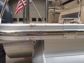 Discoloration on stainless rub rail