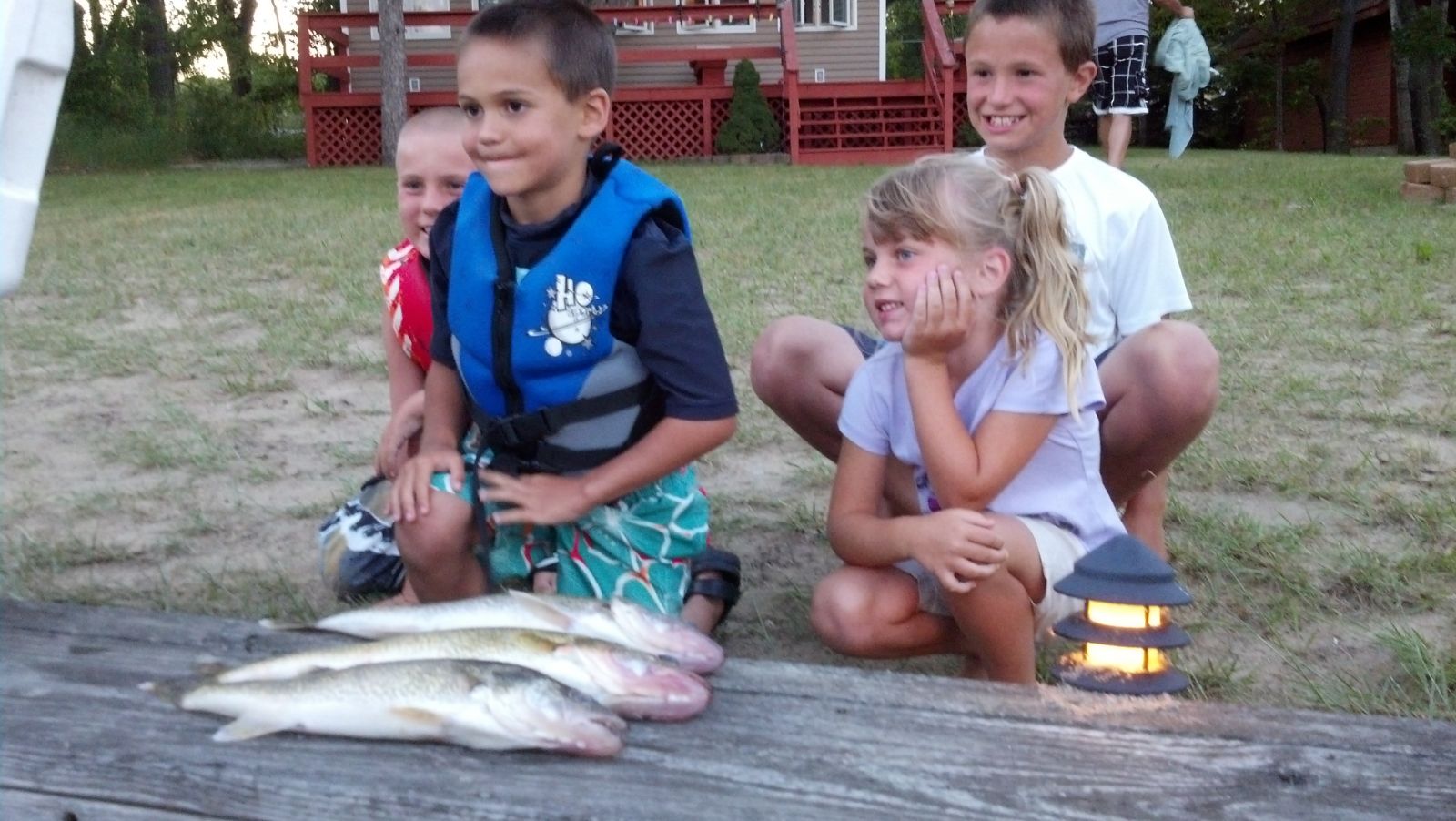 Kids with the 3 best walleye of the day