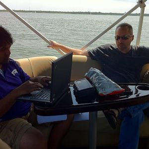 Even had office meetings on the boat