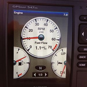 MercMonitor And Garmin 547XS engine gauge display page 1