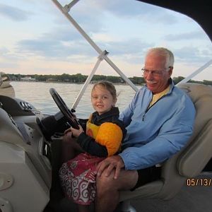Granddaughter at the helm