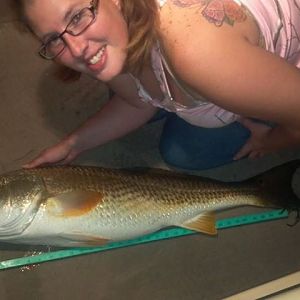Daughter Shauna with a 40" Red