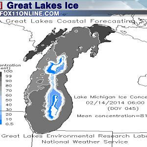 L.Michigan Ice Coverage Feb 14, 2014