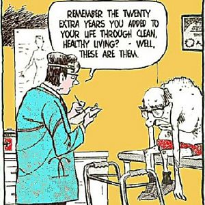 Old Age cartoon doctors pensioners