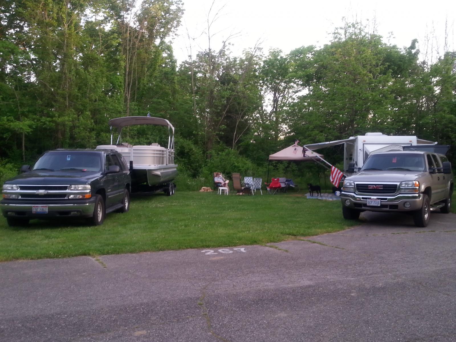 Camping at Caesar Creek Lake State Park, Ohio.