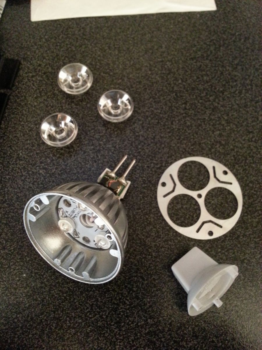 Dissasembled LED light