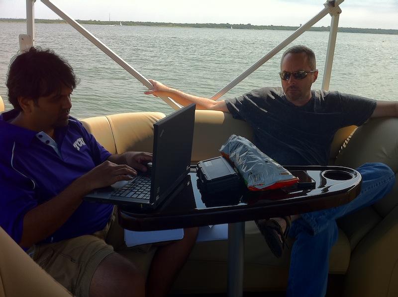 Even had office meetings on the boat