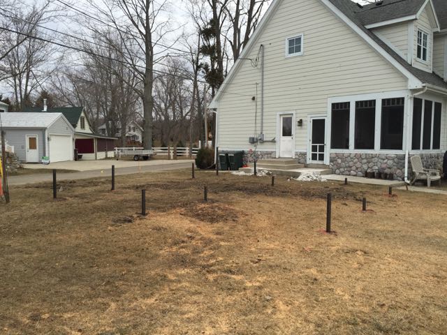 Garage pilings installed