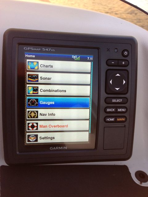 Garmin 547XS main menu