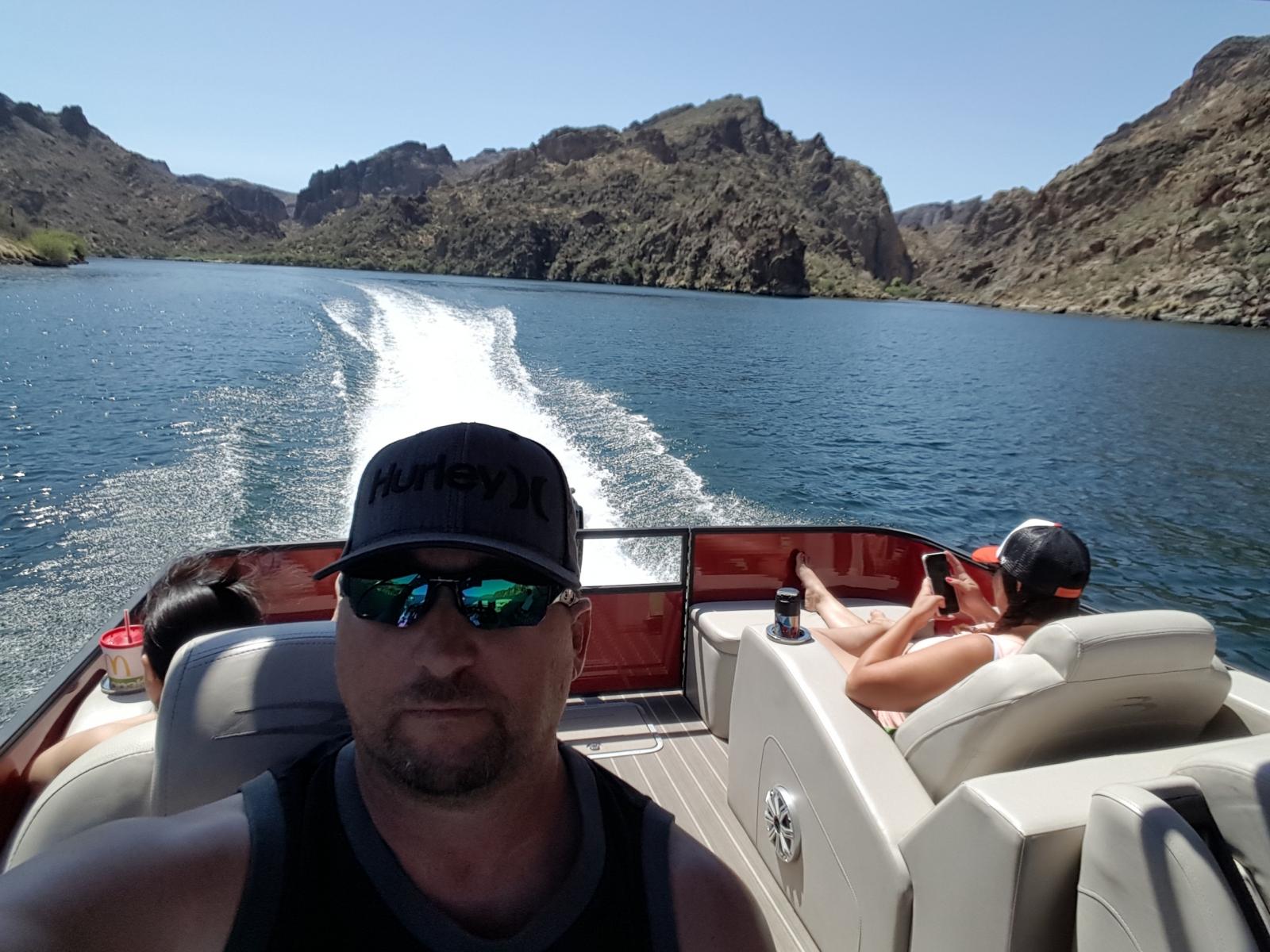 I drive the boat and the wife enjoys the view!