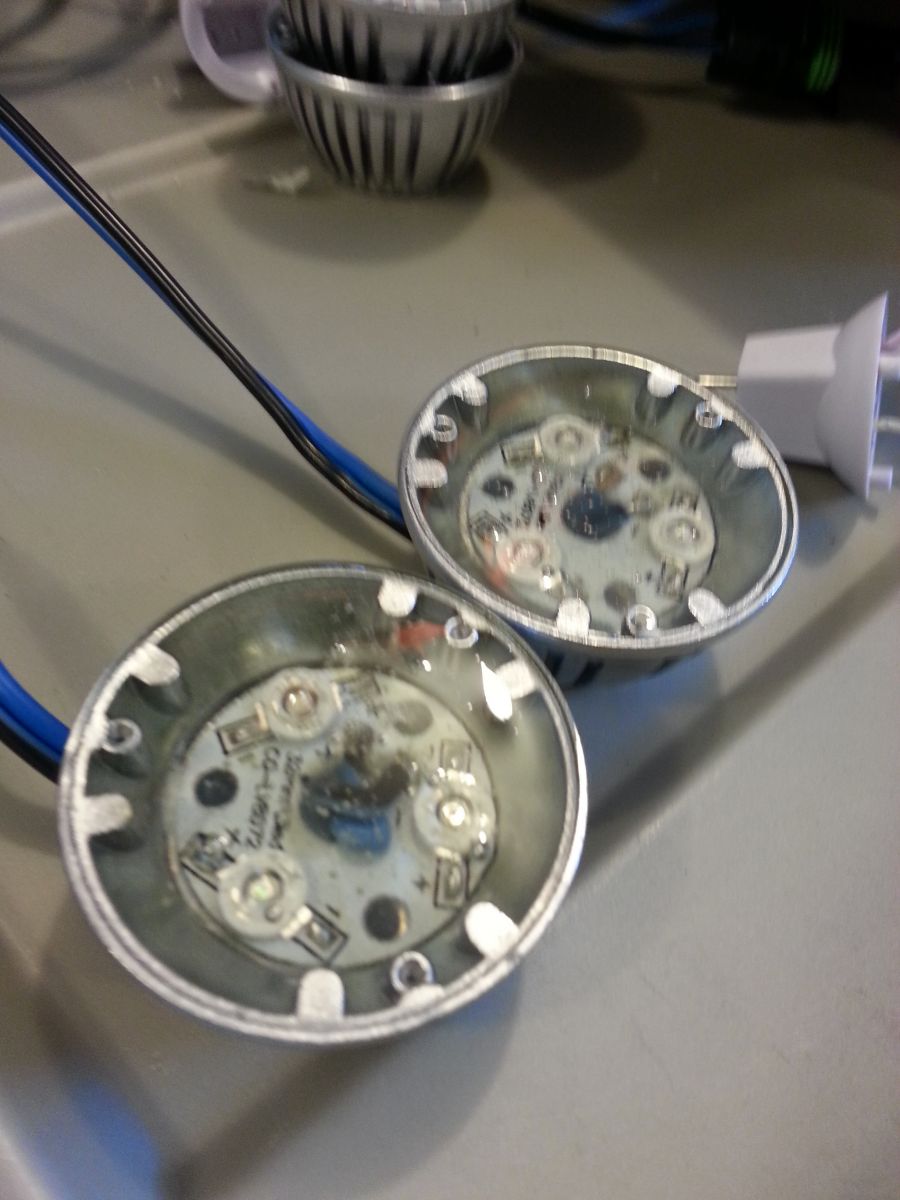 Led Lights Soldered new marine wire leads and filled with casting epoxy 2