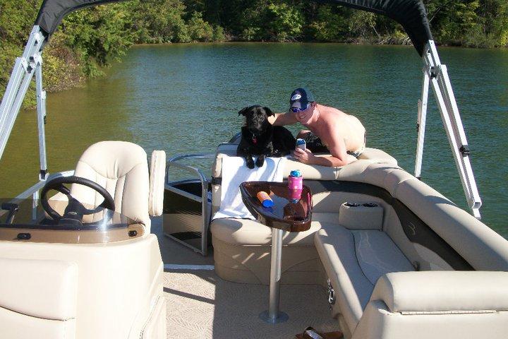 Sambuca and Daddy enjoying a day on the water